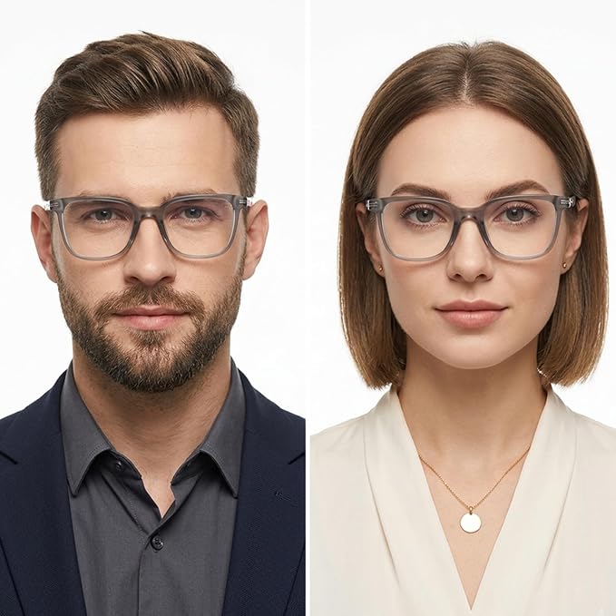 Unisex Grey Square Optical Frame