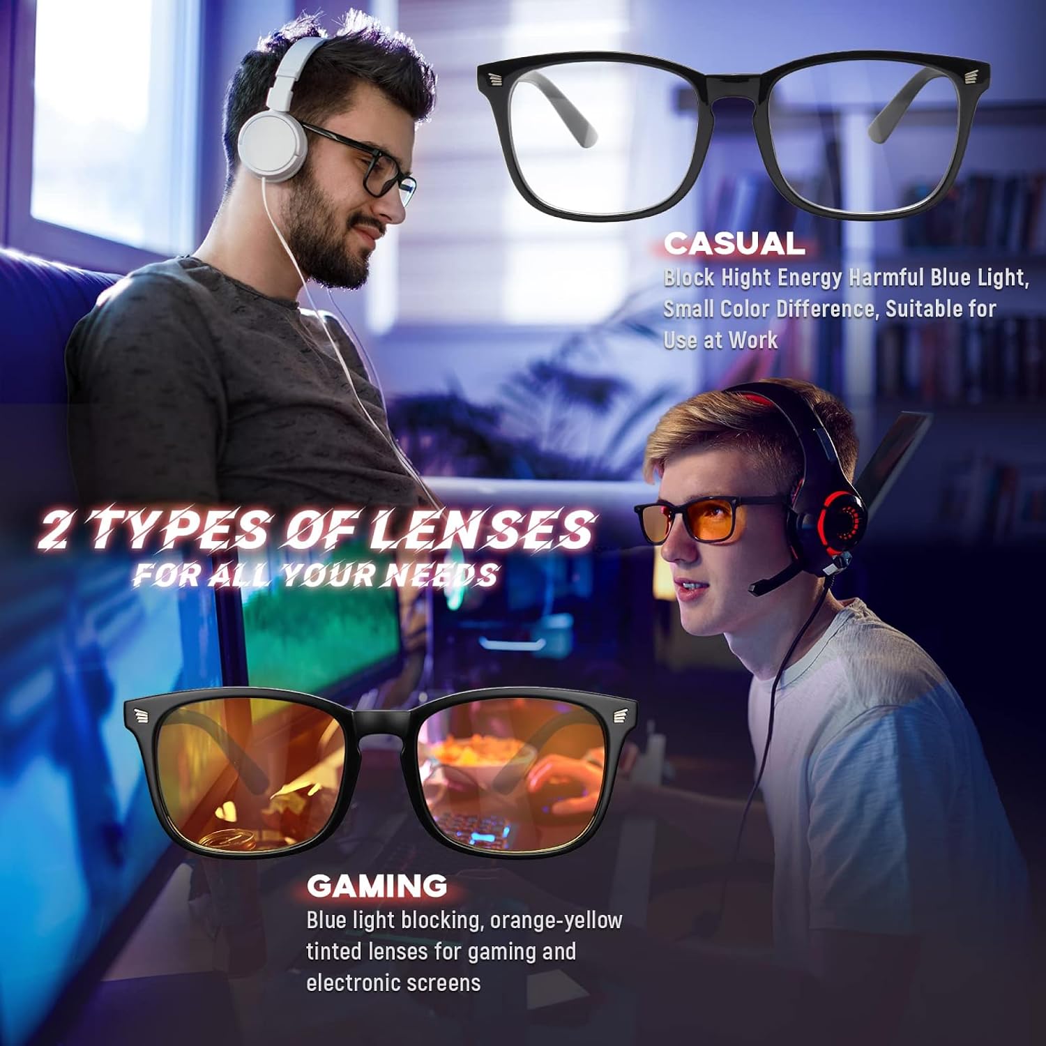 LIVHO Blue Light Blocking Gaming Glasses