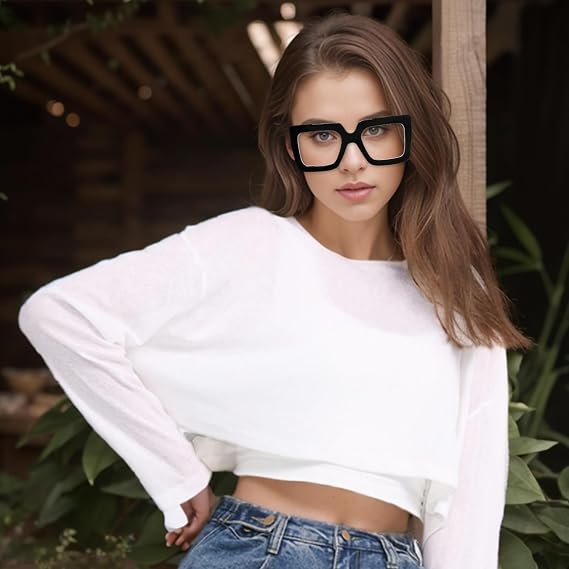 hoyuwak Oversized Square Blue Light Glasses