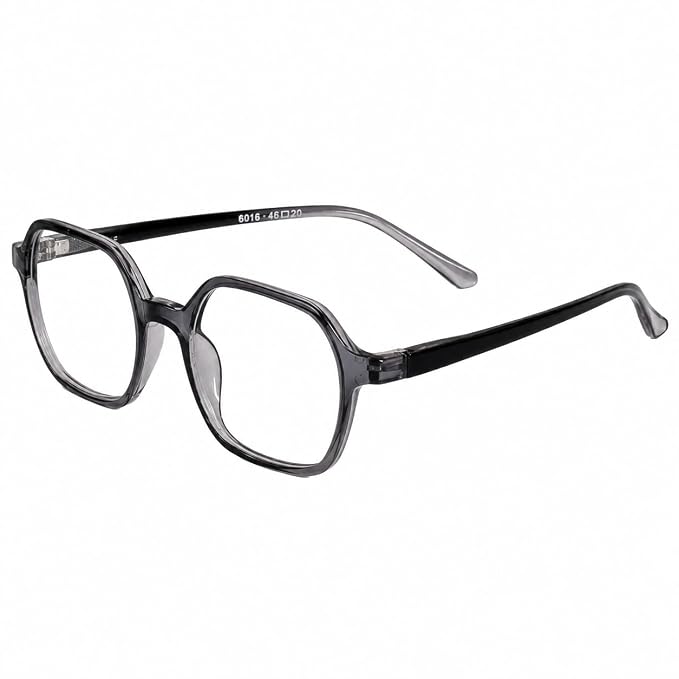 Translucent Dark Grey Geometric Eyeglasses