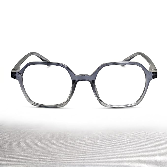 Translucent Dark Grey Geometric Eyeglasses