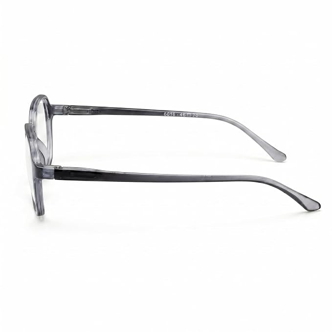 Translucent Dark Grey Geometric Eyeglasses