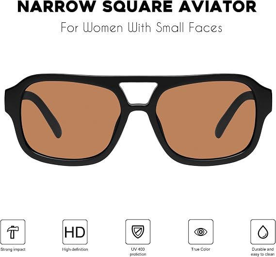 mosanana Small Square Aviator Sunglasses