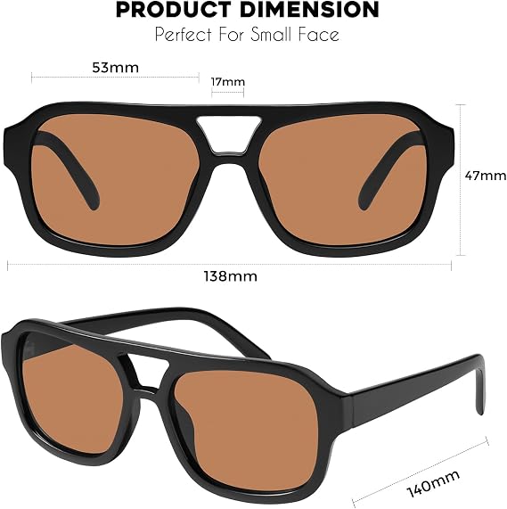 mosanana Small Square Aviator Sunglasses