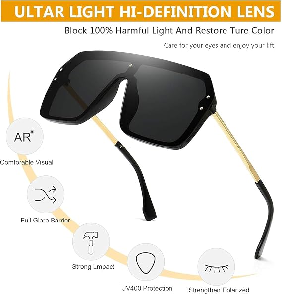 BOJOD Oversized Rimless Sunglasses