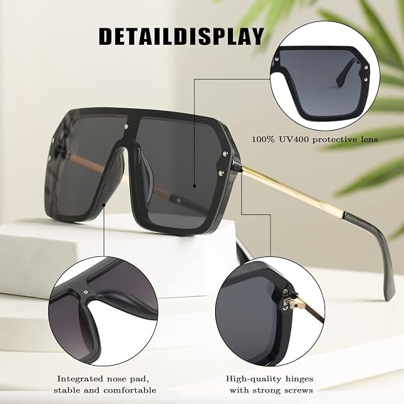 BOJOD Oversized Rimless Sunglasses
